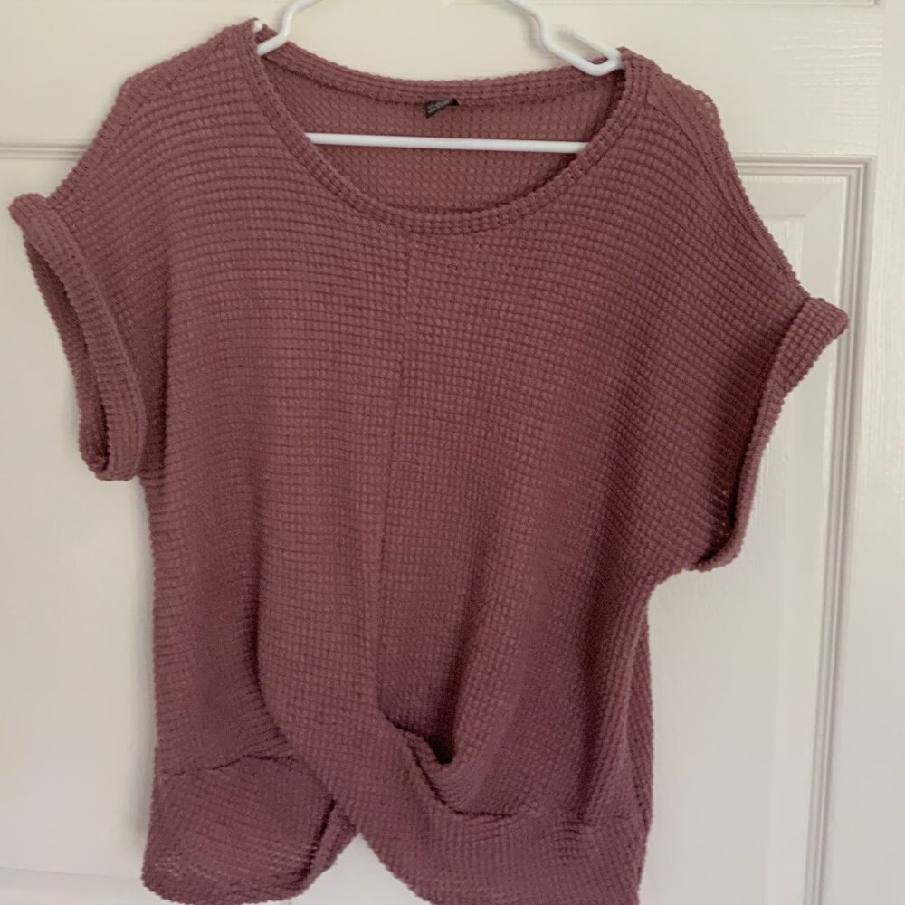 Dusty Pink Waffle Shirt